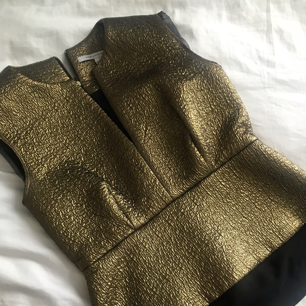 Diane Von Furstenberg Delian Jacquard Peplum Top
